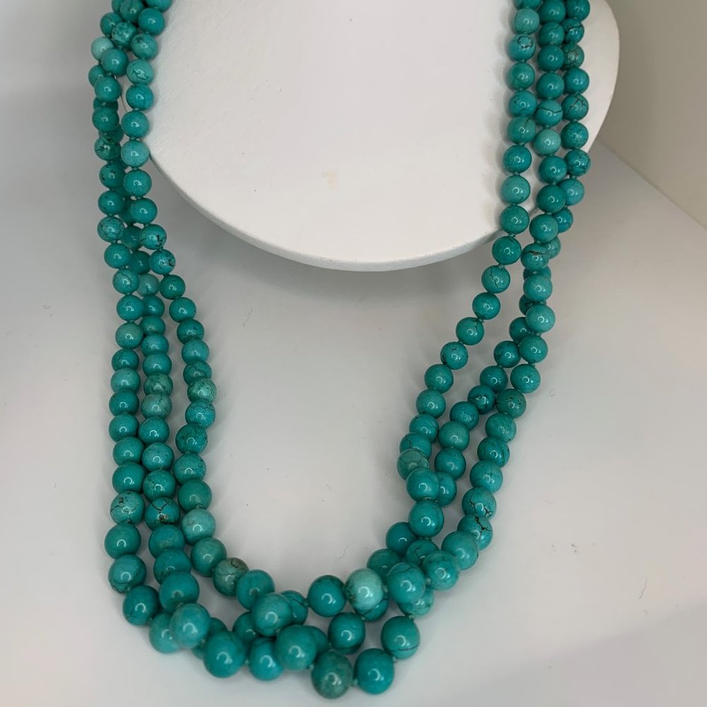 Dyed Howlite Bead 80" Hand Tied Necklace - Picture 1 of 4
